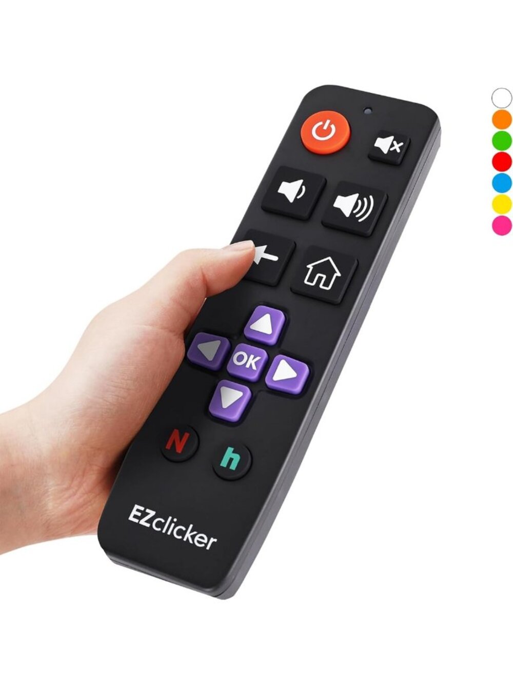 Big Button TV Remote for Roku - Easy Click, Not for Roku Stick, Black